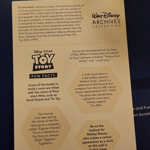 Collectible Toy Story Disney Drop Exclusive Buzz and Woody Acrylic - Picture 2 of 6